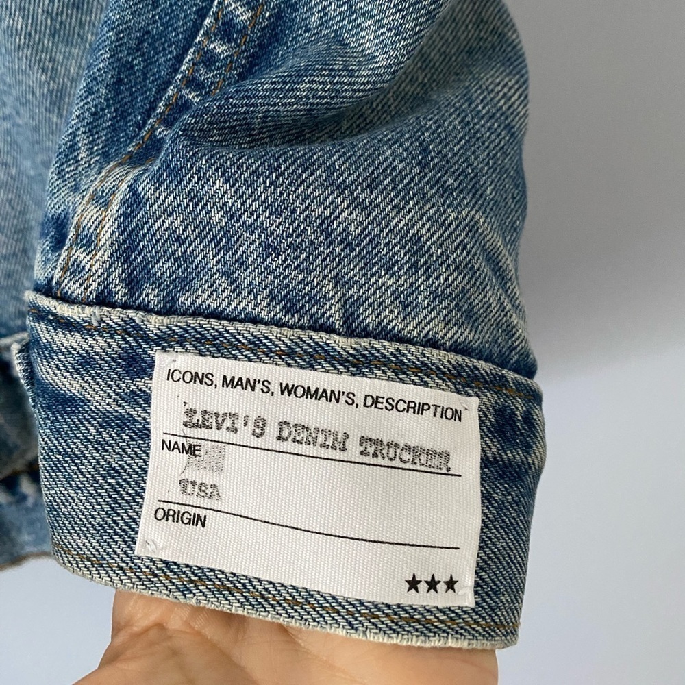 ICONS Objects of Devotion x Levi’s Reconstructed Denim Trucker Vest, Size M - Picture 3 of 16